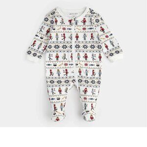 Petit Lem Nutcracker Fair Isle Print Baby Sleeper 24M